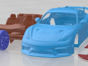 Porsche 718 Cayman GT4 RS 2022 Printable Car 3D Print Model