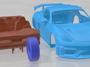 Porsche 718 Cayman GT4 RS 2022 Printable Car 3D Print Model