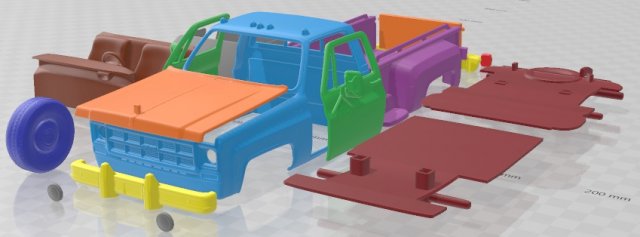 GMC Sierra Grande 454 Pickup 1979 Printable Car 3D प्रिंट मॉडल .c4d .max .obj .3ds .fbx .stl .blend 