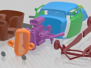 1934 Hot Rod Printable Car 3D Print Model