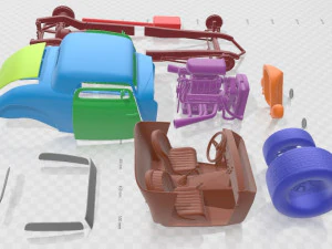 1934 Hot Rod Printable Car 3D Print Model