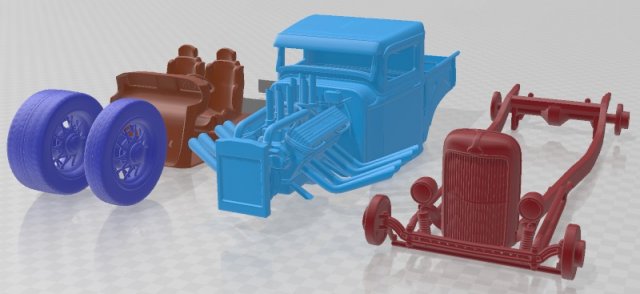Model A Hot Rod 1931 Printable Car Model do druku 3D .c4d .max .obj .3ds .fbx .stl .blend 