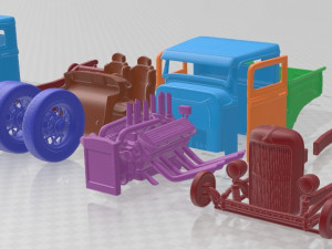 Model A Hot Rod 1931 Printable Car 3Dプリントモデル