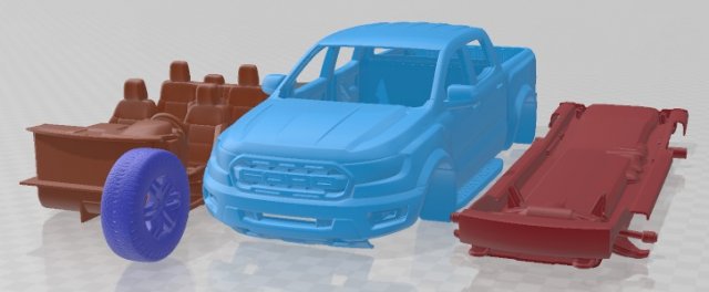 Ranger Raptor 2019 Printable Car Modelo de impresión 3D .c4d .max .obj .3ds .fbx .stl .blend 