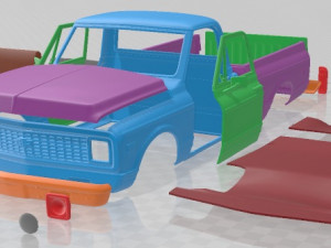 Chevrolet C10 Cheyenne Pickup 1971 Printable Car 3D 打印模型
