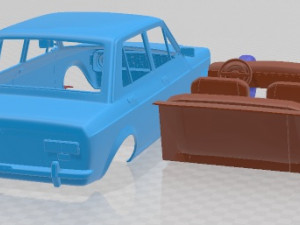 Fiat 128 1969 Printable Car 3Dプリントモデル