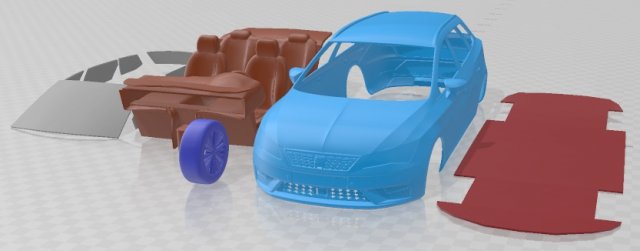 Seat Leon ST 2019 Printable Car Modelo de impresión 3D .c4d .max .obj .3ds .fbx .stl .blend