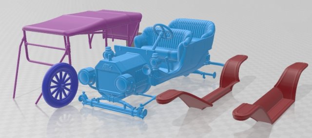 Model T 1908 Printable Car 3D-printmodel .c4d .max .obj .3ds .fbx .stl .blend 
