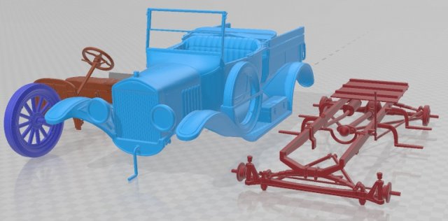 Model T Pick Up 1923 Printable Car 3Dプリントモデル .c4d .max .obj .3ds .fbx .stl .blend 