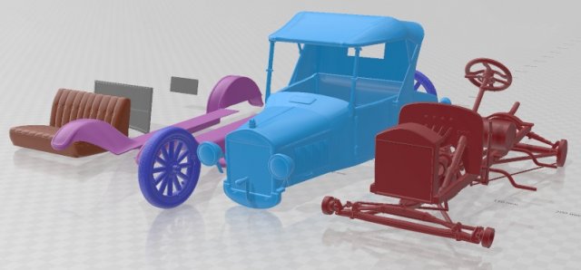 Model T 1927 Printable Car 3D Print Model .c4d .max .obj .3ds .fbx .stl .blend 
