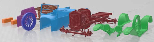 Model T Pick Up 1923 Printable Car Modello di stampa 3D .c4d .max .obj .3ds .fbx .stl .blend 