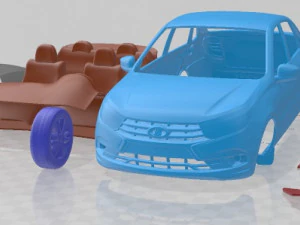 Carro para impress&atilde;o VAZ Lada Granta Sedan 2018 Modelo de Impressão 3D