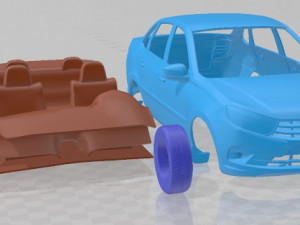 VAZ Lada Granta Sedan 2018 Printable Car 3D Print Model