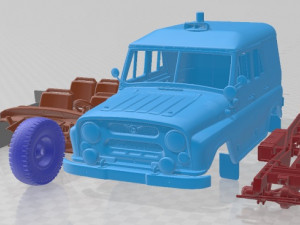 UAZ 469AP Police 1978 Printable Car 3D 프린트 모델