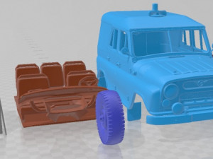 UAZ 469AP Police 1978 Printable Car Modello di stampa 3D