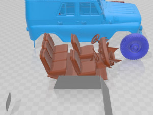 UAZ 469AP Police 1978 Printable Car Modello di stampa 3D