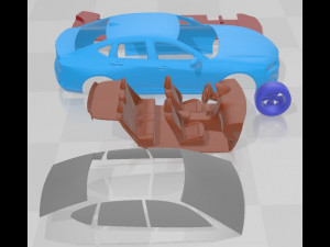 Acura TLX 2021 Printable Car 3D 프린트 모델