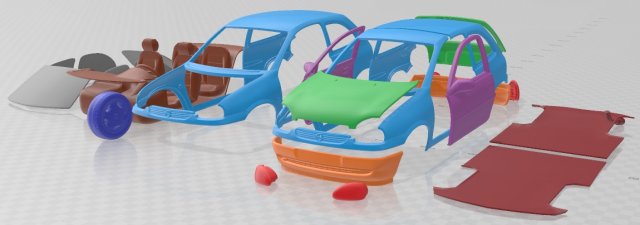Opel Corsa B 1988 Printable Car 3D Print Model .c4d .max .obj .3ds .fbx .stl .blend