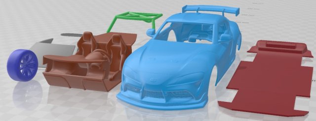 Toyota Supra GT4 2020 Printable Car 3Dプリントモデル .c4d .max .obj .3ds .fbx .stl .blend 