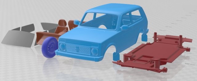Lada Niva 4x4 21214 2012 Printable Car 3D Принт Модель .c4d .max .obj .3ds .fbx .stl .blend 