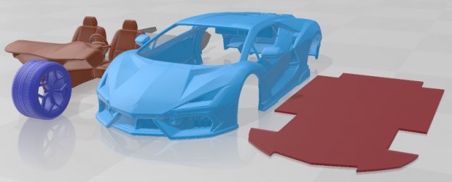 Revuelto 2023 Printable Car Modello di stampa 3D .c4d .max .obj .3ds .fbx .stl .blend 