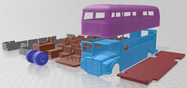 Bus Routemaster Printable Model Cetak 3D .c4d .max .obj .3ds .fbx .stl .blend 