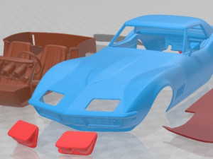 Chevrolet Corvette Convertible 1968 Printable Car 3D Print Model
