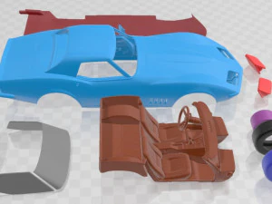 Chevrolet Corvette Convertible 1968 Printable Car 3D Print Model