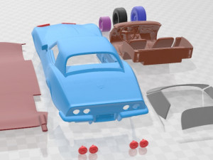 Chevrolet Corvette Convertible 1968 Printable Car 3D 프린트 모델