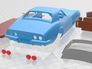 Chevrolet Corvette Convertible 1968 Printable Car 3D 프린트 모델