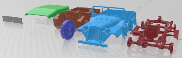 GAZ 67 1944 Printable Car 3D Print Model .c4d .max .obj .3ds .fbx .stl .blend 