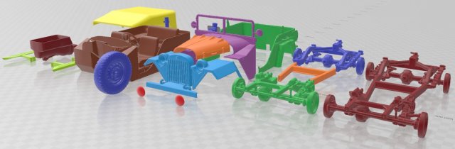 GAZ 67 1944 Printable Car 3Dプリントモデル .c4d .max .obj .3ds .fbx .stl .blend 