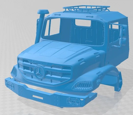 Mercedes Benz Zetros 3042 Printable Body Cabin Truck 3D Print Model .c4d .max .obj .3ds .fbx .stl .blend 