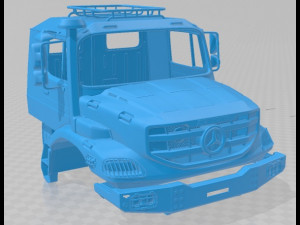 Mercedes Benz Zetros 3042 Printable Body Cabin Truck 3Dプリントモデル