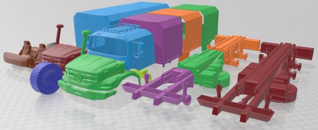 Mercedes Benz Zetros 3042 Printable Truck 3D प्रिंट मॉडल .c4d .max .obj .3ds .fbx .stl .blend 
