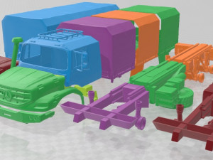 Mercedes Benz Zetros 3042 Printable Truck 3D 프린트 모델