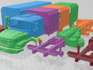 Mercedes Benz Zetros 3042 Printable Truck 3D Print Model