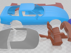 Chevrolet Corvette C4 Coupe 1983 Printable Car 3D 打印模型