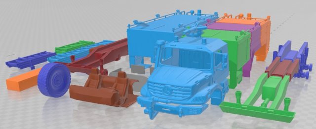 Mercedes Benz Zetros 2733 Firetruck 2022 Printable Model do druku 3D .c4d .max .obj .3ds .fbx .stl .blend 