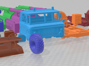 GAZ 66 AC 30 Firetruck 1971 Printable Model do druku 3D
