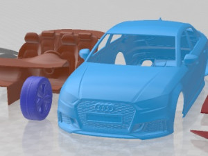 Audi RS3 Sedan 2018 Printable Car 3D-Druckmodell