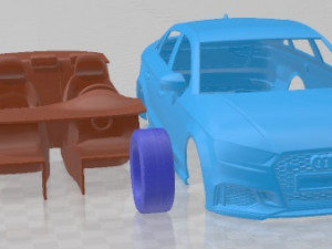 Audi RS3 Sedan 2018 Printable Car 3D प्रिंट मॉडल