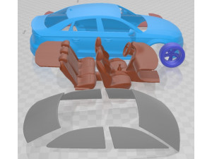Audi RS3 Sedan 2018 Printable Car 3D प्रिंट मॉडल