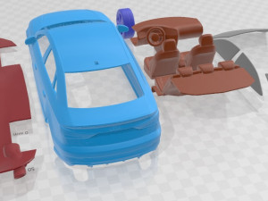 Audi RS3 Sedan 2018 Printable Car 3D प्रिंट मॉडल