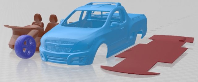 Chevrolet Montana 2012 Printable Car Modèles 3D en vedette .c4d .max .obj .3ds .fbx .stl .blend 