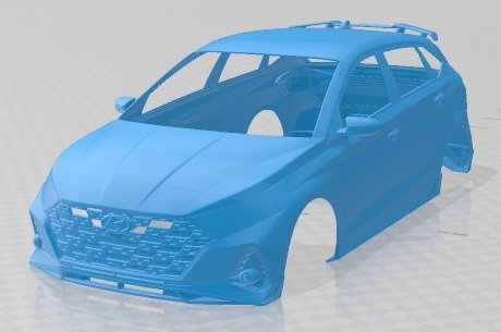 Hyundai I20 N 2021 Printable Body Car 3D Print Model .c4d .max .obj .3ds .fbx .stl .blend