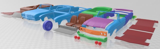 Buick Skylark Converible 1964 Printable Car 3D 프린트 모델 .c4d .max .obj .3ds .fbx .stl .blend 