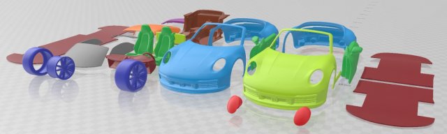 Porsche 911 Carrera 4S Cabrio 2019 Printable Car 3D Print Model .c4d .max .obj .3ds .fbx .stl .blend