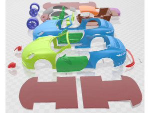 Porsche 911 Carrera 4S Cabrio 2019 Printable Car 3D Print Model