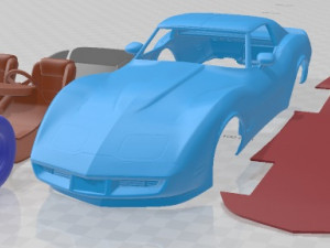 Chevrolet Corvette Stingray C3 Coupe 1974 Printable Car 3D प्रिंट मॉडल